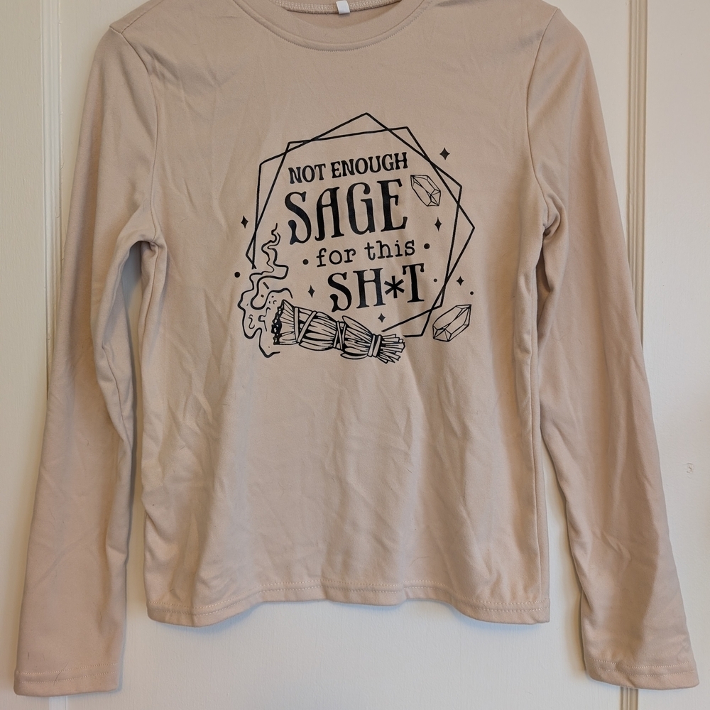 Cream Graphic Long Sleeve Shirt